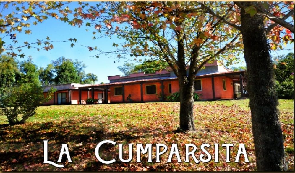 The exterior of the building is framed by vibrant autumn leaves, with a warm-toned facade. A spacious lawn stretches in front, adorned with scattered leaves. Two trees provide shade, complementing the peaceful landscape.