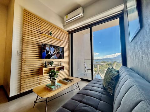 Tropical style apartment with a view of the volcano