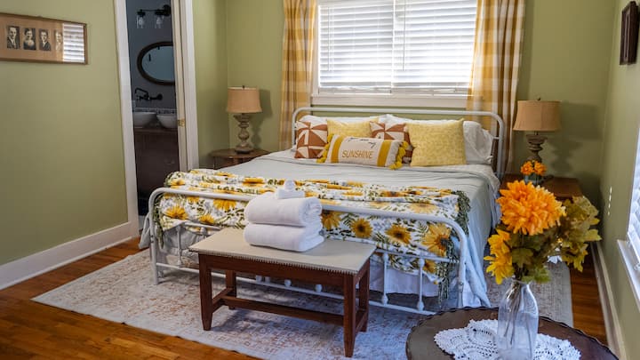 Our guests rave about the large comfortable king bed for a restful night’s sleep. 