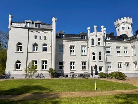 White dream castle on the Baltic Sea.