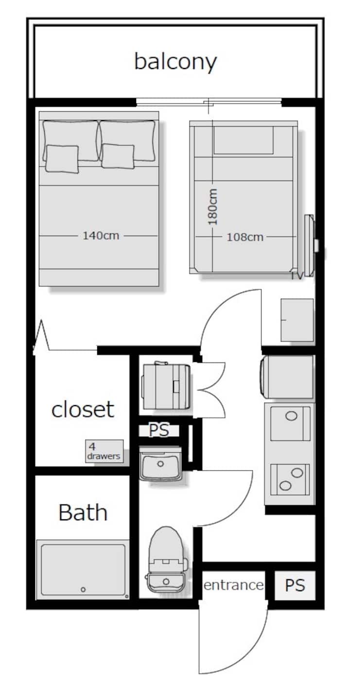 Haneda Direct|shinagawa 10min|hidden Gem|3 Guests - Shinagawa