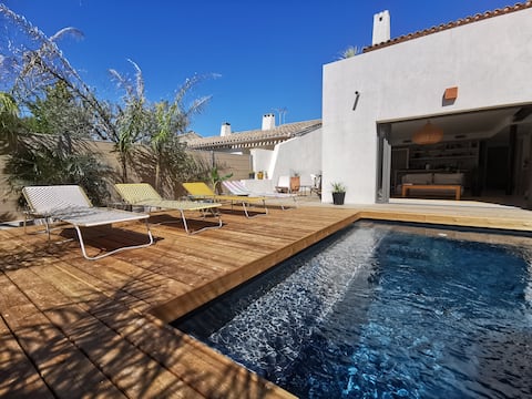 Carnon – Beach: Beach House with pool