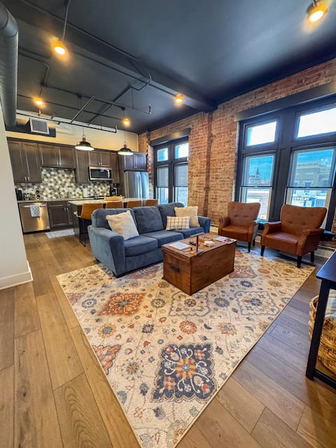 Modern Downtown Troy Loft | 2BR, Brick & Style