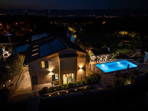 Villa Nika | Rustic Stone House with Heated Pool