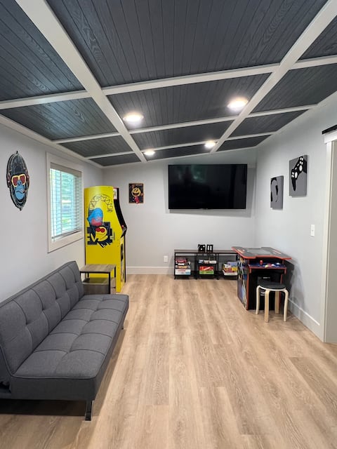New modern beach retreat with game room