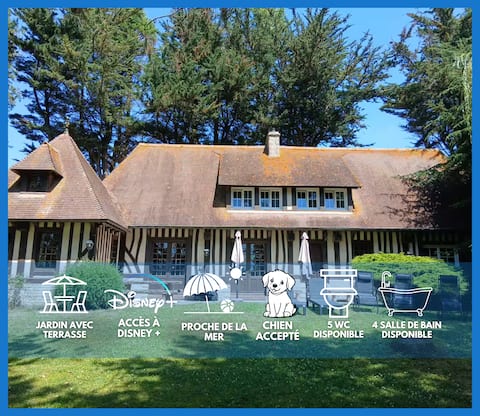 Garden 10 min to sea/center Port en Bessin on foot