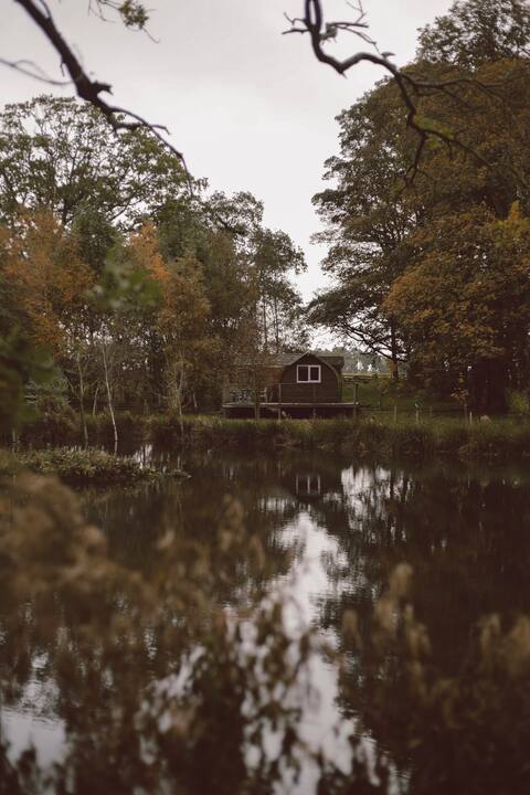 Boathouse One lakeside cabin with hot tub