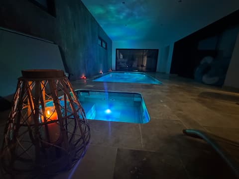 Apartment with indoor pool and hot tub