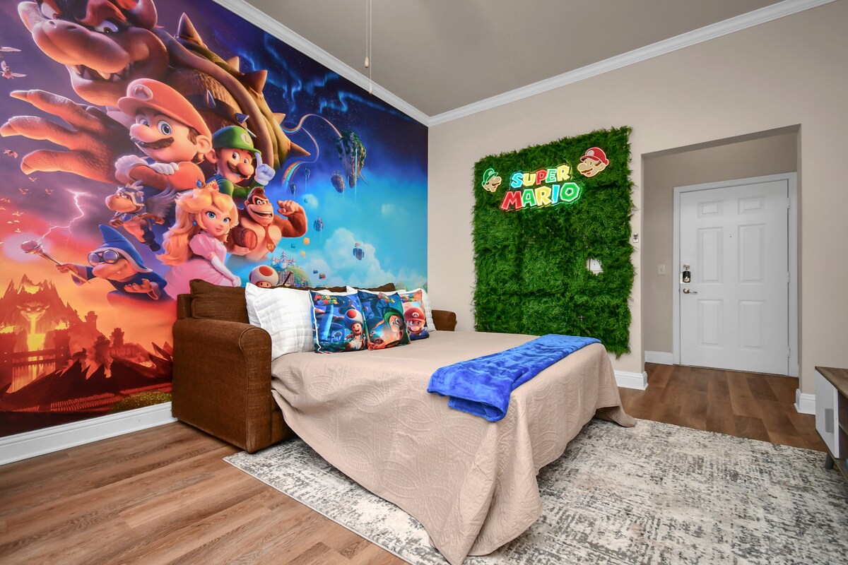 Top performing Airbnb: The Super Mario Bros. Movie -2BR/5 Min to FIFA/NRG in Meyerland Area