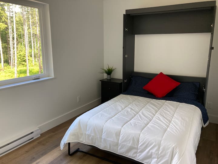 このお部屋はオフィス/ヨガスペース/または寝室としてご利用いただけます。  不要な場合は、マーフィーベッドが折りたたむことができます。 