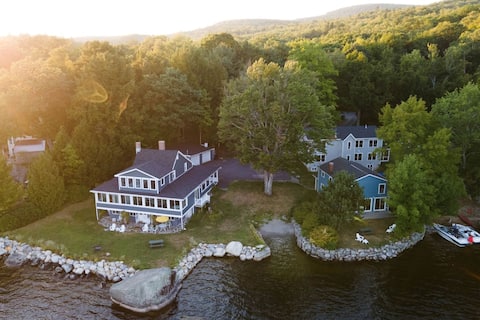 Three lakefront homes for 31 guests near Acadia