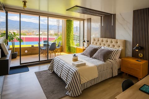 Comfortable suite overlooking the stadium