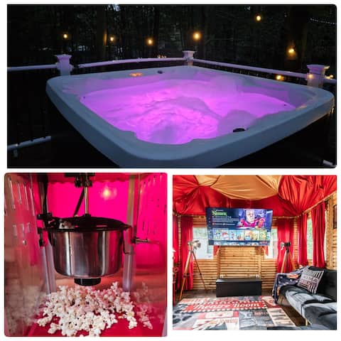 private hot tub & cinema fresh popcorn near skiing