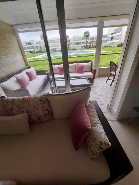 Top performing Airbnb: 100 m2 pool view apartment in Ola Blanca 2 in Lamharza Essahel