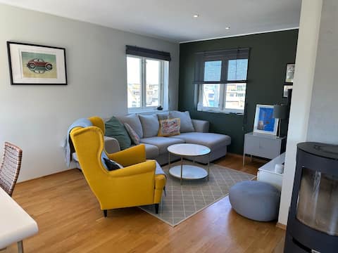 Successful Airbnb property: Bright, central apartment with sea/mountain views in Eiganes Og Våland
