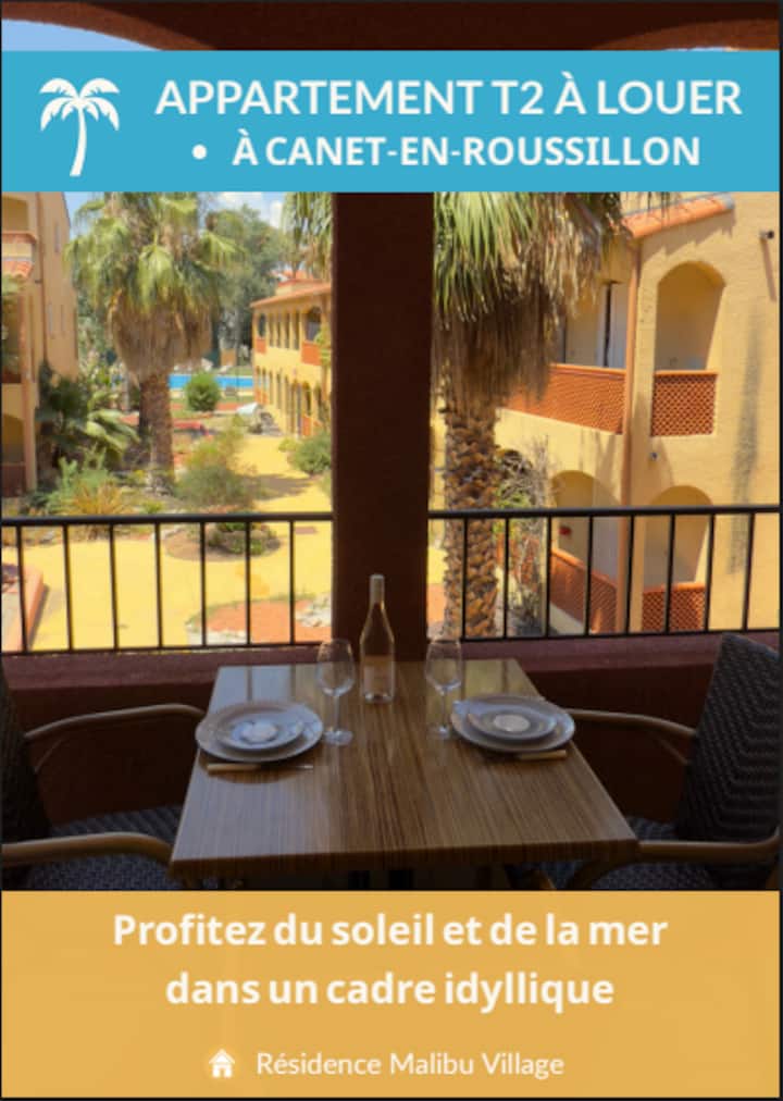 Secure 2-room apartment with parking - Condominiums for Rent in Canet-en- Roussillon, Occitanie, France - Airbnb
