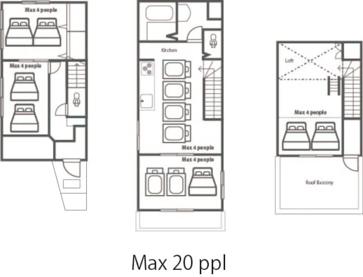 Max 20ppl House 8min Sannomiya Sta Free 1 Parking! - Kobe