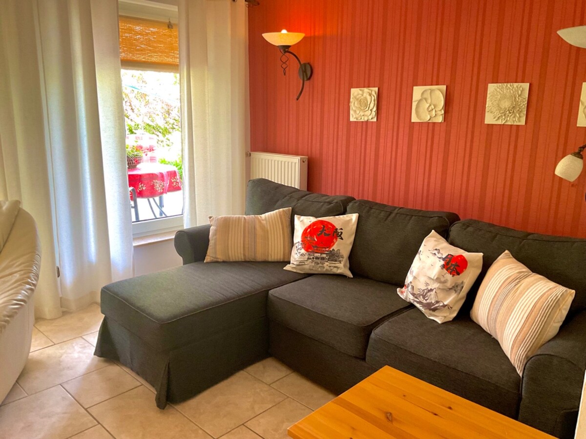 Popular Airbnb listing: Apartment with large kitchen + patio + parking in Rostock