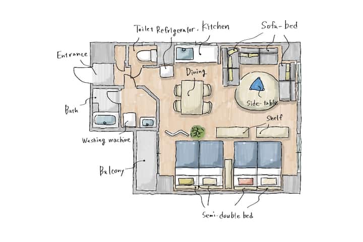 St 3 Min/namba 6 Min/ Close Osaka Castle/4 Bed - 天王寺区