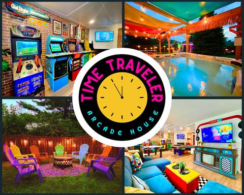 Arcade House Time Travel - Hot tub/Game Room! 3BR