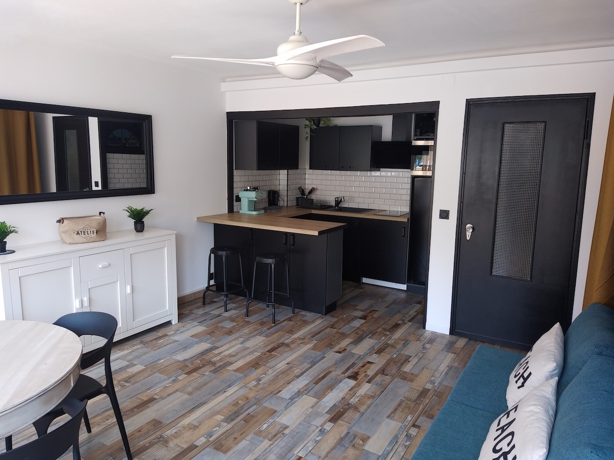 Successful Airbnb property: Large studio 100 m from the beach. in Le Grau Du Roi