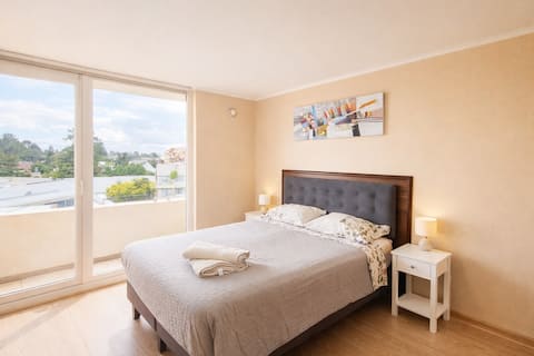Downtown apartment with ample parking.