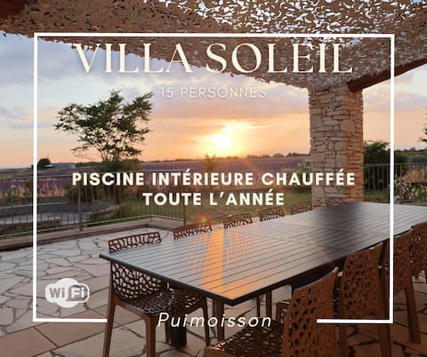 Villa 15 pers–Heated indoor pool–Verdon