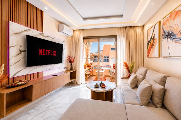 Bel Appartement Au Centre Gueliz, Parking Gratuit - マラケシュ