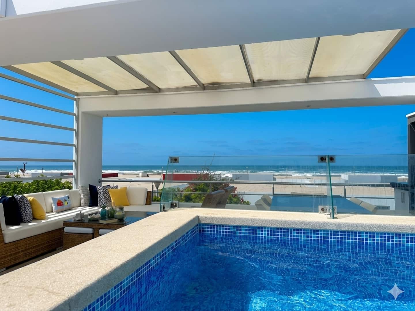 Private pool on the beach house terrace
