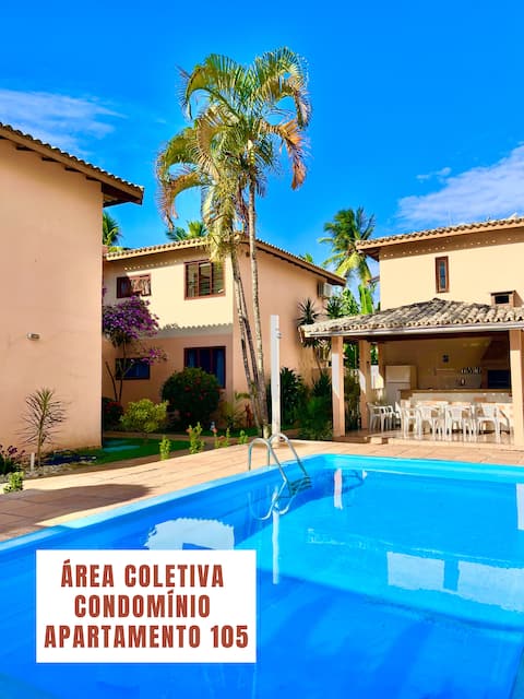 Imóvel de sucesso: Family apartment 300m beach kitchen Smart TV WIFI A/C em Porto Seguro