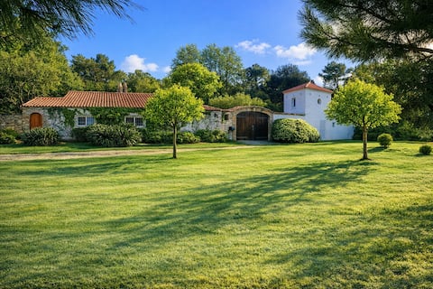 Prestige nature villa, pool, bikes, 500 m to beach