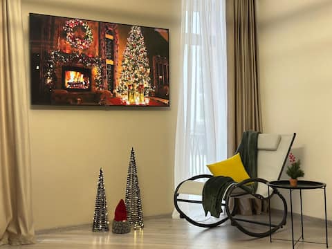 ~2bedr apt with big terrace for chill ~Pool/Sauna