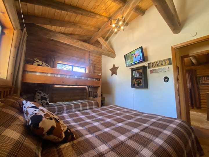 Bedroom #3 with Queen bed and twin bunk beds.  Smart TV with remote, central heat and AC.