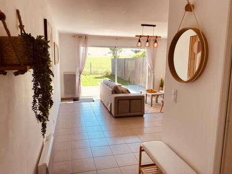 Modern home with garden