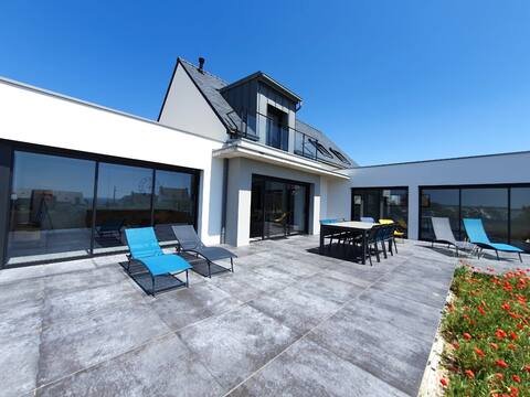 Beachfront villa, indoor heated pool