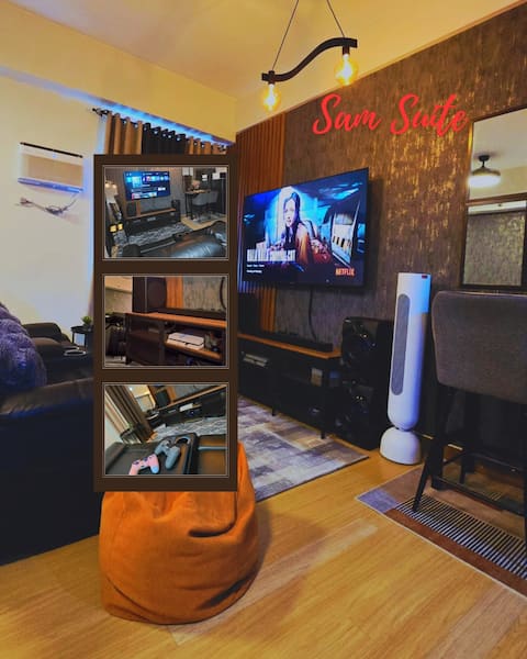 Cnematic Suite with PS4, 65" TV, and Sony/Samsung speakers