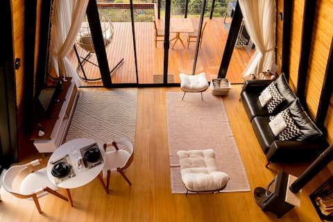 Top Airbnb: A-Frame cabin with an Ofuro and a breathtaking view in Gonçalves