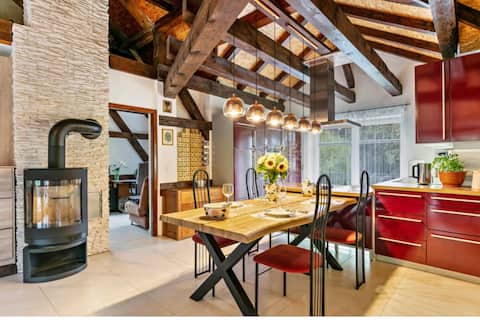 On the outskirts of town in the countryside