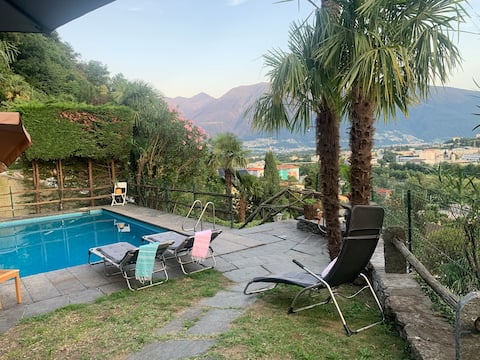 Solduno - Locarno Detached house with pool