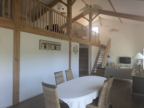 New house – pretty cocoon between pine and ocean