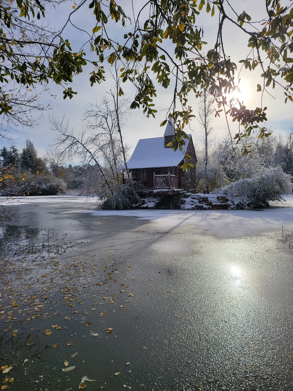 A cabin on its own island in a pond, Sury-aux-Bois, Loiret, France, photo 1 of 10