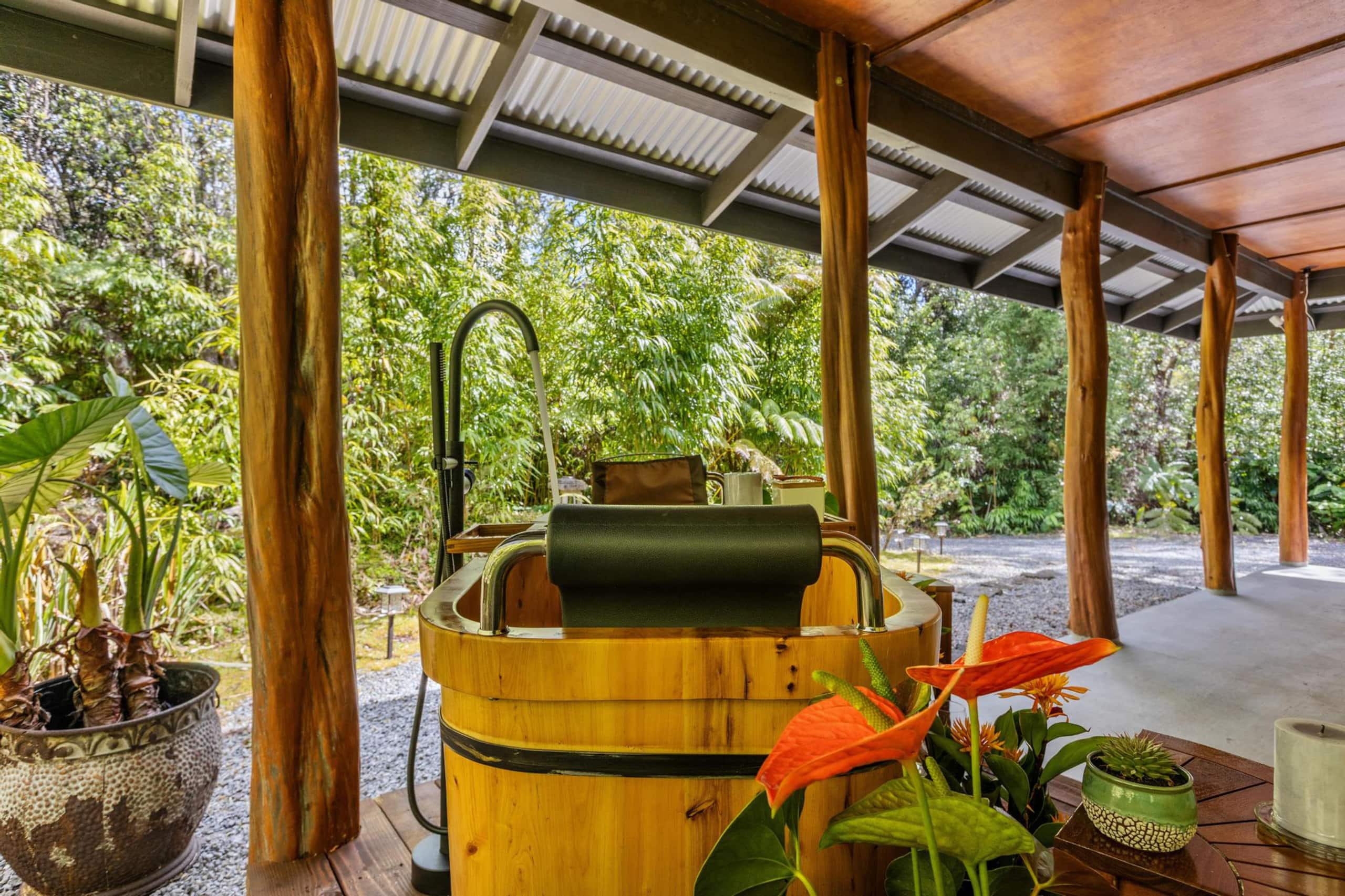 Volcano Tea House Cottage-SpaBath-HotTub-FirePlace - Image 63