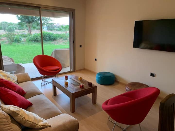 Appart: Résidence Sécurisée, Golf, Piscine, Jardin - Marrakech