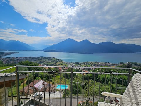 Panoramic Lake Como View, Terraces, Garden+Parking