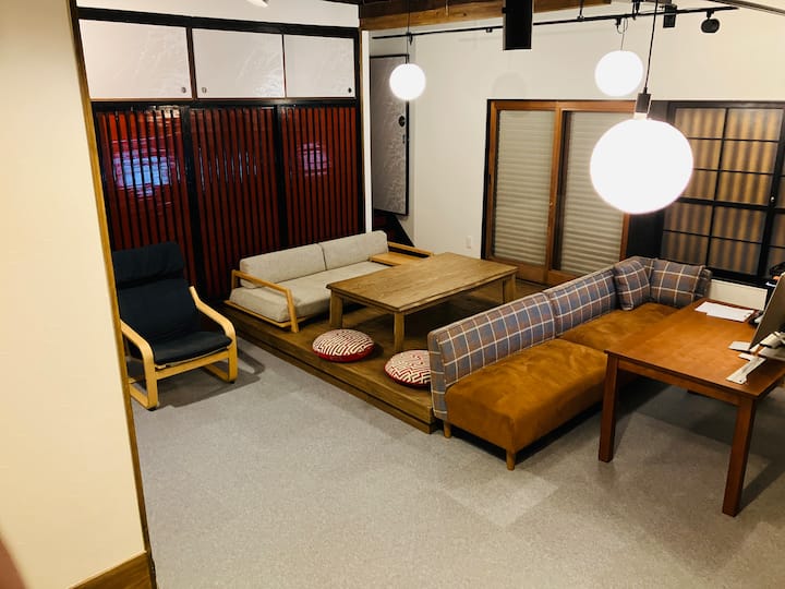 安里乃仲一棟貸し家族風呂-伝統的な武家屋敷Villa-露天風呂ウッドデッキテラスaiマッサージチェア - 八女市