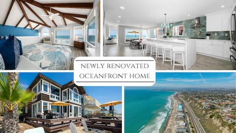 Renovated Oceanfront Family home w/ AC and Firepit