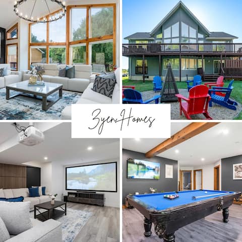 Large chalet 3 King bed, Sauna/Hot Tubs, Projector