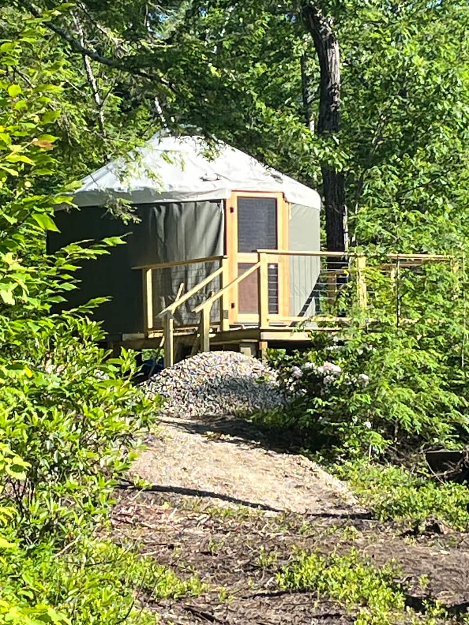 REST Farm Campground Yurt exterior view