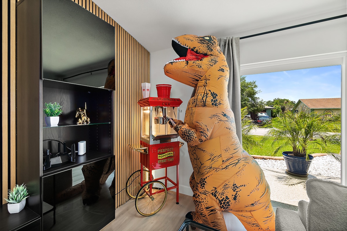 Забавата се спојува со удобноста – уживајте во нашиот уникатен амбиент за филмски вечери со машина за пуканки за незаборавни престои.