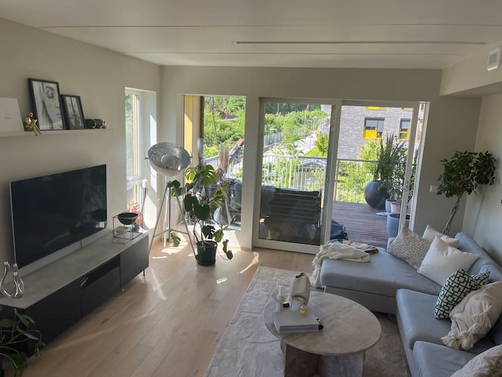 98m2,ensjø 100 M T-bane, Kvällssol Balkong, Modern - Oslo
